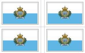 San Marino Flag Stickers - 50 per sheet