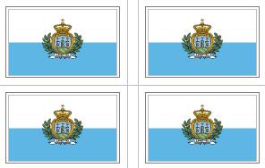 San Marino Flag Stickers - 50 per sheet