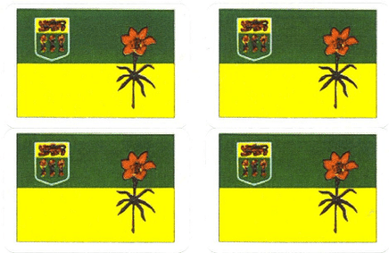 Saskatchewan Flag Stickers - 50 per Sheet