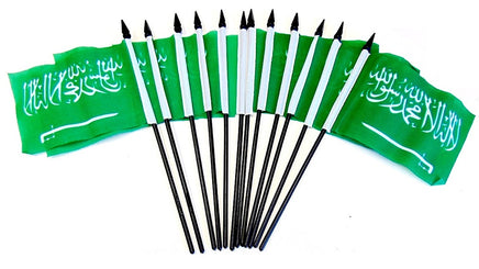 Saudi Arabia Polyester Miniature Flags - 12 Pack