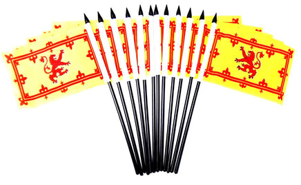 Scotland Rampant Lion Polyester Miniature Flags - 12 Pack