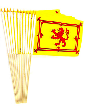 Scotland Rampant Lion Polyester Stick Flag - 12"x18" - 12 flags