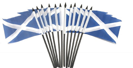 Scotland St. Andrews Cross Polyester Miniature Flags - 12 Pack