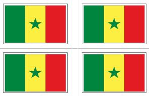 Senegal Flag Stickers - 50 per sheet