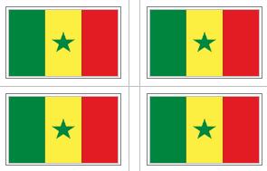 Senegal Flag Stickers - 50 per sheet
