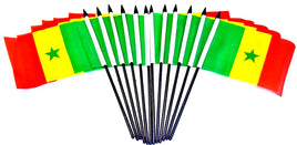Senegal Polyester Miniature Flags - 12 Pack