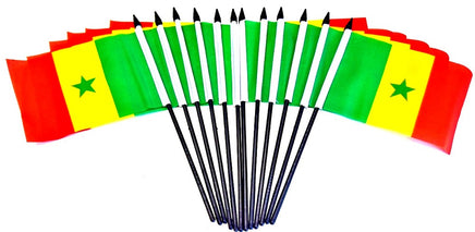 Senegal Polyester Miniature Flags - 12 Pack