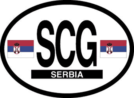Serbia Reflective Oval Decal