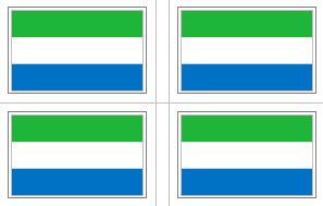 Sierra Leone Flag Stickers - 50 per sheet