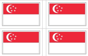 Singapore Flag Stickers - 50 per sheet