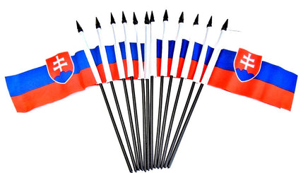 Slovakia Polyester Miniature Flags - 12 Pack