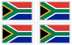 South African (Current newest) Flag Stickers - 50 per sheet