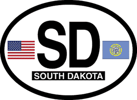 South Dakota Reflective Oval Decal