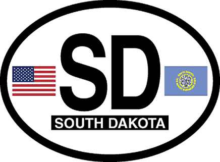 South Dakota Reflective Oval Decal