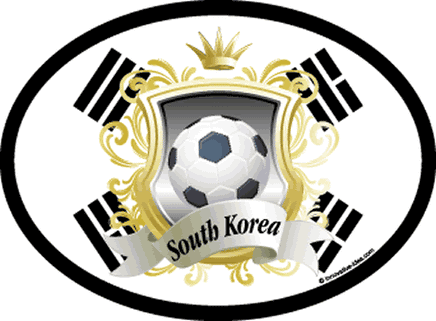 South Korea Soccer Oval Decal