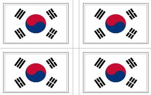 South Korean Flag Stickers - 50 per sheet