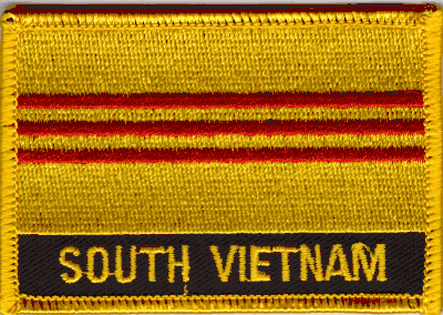 South Vietnam Flag Patch - With Name