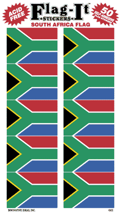 South Africa Flag Stickers - 50 per pack