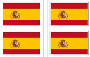 Spain Flag Stickers - 50 per sheet