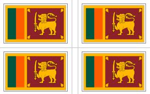 Sri Lanka Flag Stickers - 50 per sheet