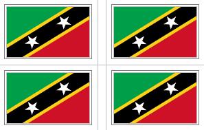 St. Kitts & Nevis Flag Stickers - 50 per sheet