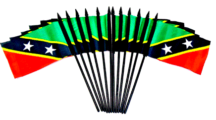 St. Kitts & Nevis Polyester Miniature Flags - 12 Pack