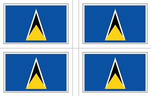 St. Lucia Flag Stickers - 50 per sheet