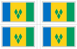 St. Vincent & Grenadines Flag Stickers - 50 per sheet