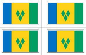 St. Vincent & Grenadines Flag Stickers - 50 per sheet