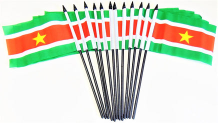 Surinam Polyester Miniature Flags - 12 Pack