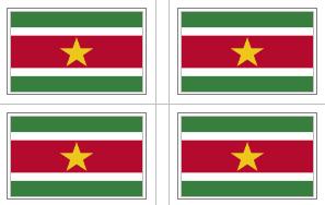 Suriname Flag Stickers - 50 per sheet