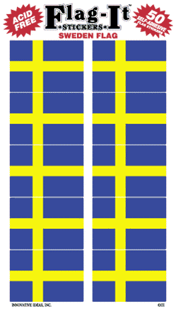 Sweden Flag Stickers - 50 per pack