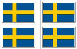 Sweden Flag Stickers - 50 per sheet