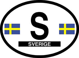 Sweden Reflective Oval Decal