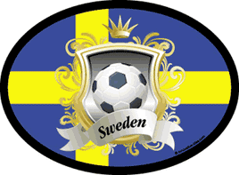 Sweden Soccer Oval Decal