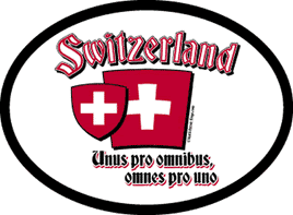 Switzerland Oval Decal With Motto