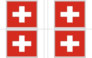 Switzerland Flag Stickers - 50 per sheet
