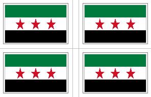 Syria Independence (Newest Current) Flag Stickers - 50 per sheet