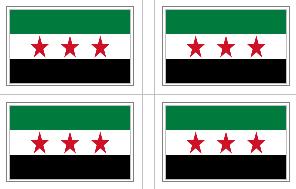 Syria Independence (Newest Current) Flag Stickers - 50 per sheet