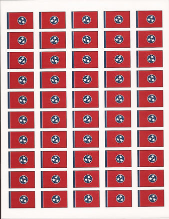Tennessee State Flag Stickers - 50 per sheet