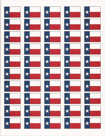 Texas State Flag Stickers - 50 per sheet