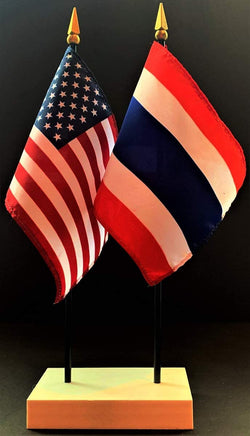 Thailand and US Flag Desk Set