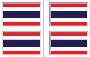 Thailand Flag Stickers - 50 per sheet