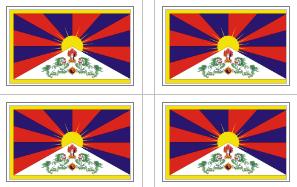 Tibet Flag Stickers - 50 per sheet