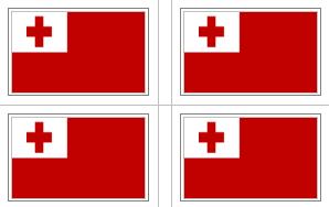 Tonga Flag Stickers - 50 per sheet