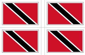 Trinidad & Tobago Flag Stickers - 50 per sheet