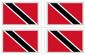 Trinidad & Tobago Flag Stickers - 50 per sheet
