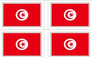 Tunisia Flag Stickers - 50 per sheet