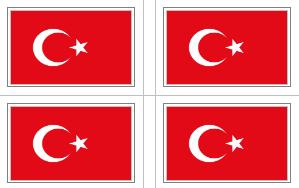 Turkey Flag Stickers - 50 per sheet