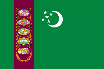 Turkmenistan 3'x5' Nylon Flag